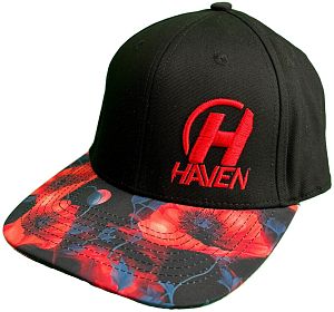 Kšiltovka HAVEN FULLFIT red design s ohnutým kšiltem