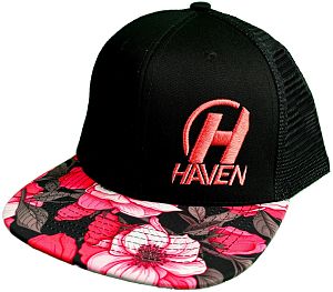 Kšiltovka HAVEN TRUCKER pink design s rovným kšiltem