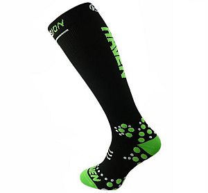 Kompresní podkolenky HAVEN EvoTec Silver black/green - MIDDLE COMPRESSION