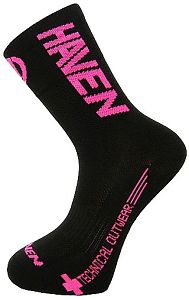 Ponožky HAVEN LITE Silver NEO LONG black/pink 2 páry