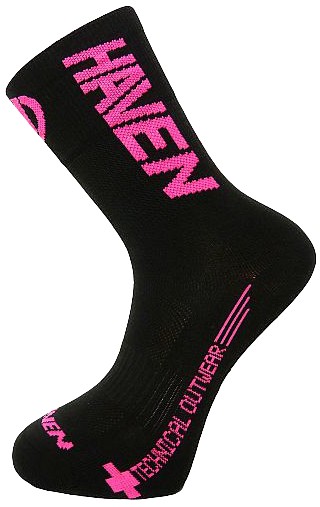 Ponožky HAVEN LITE Silver NEO LONG black/pink 2 páry